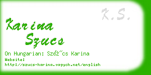 karina szucs business card